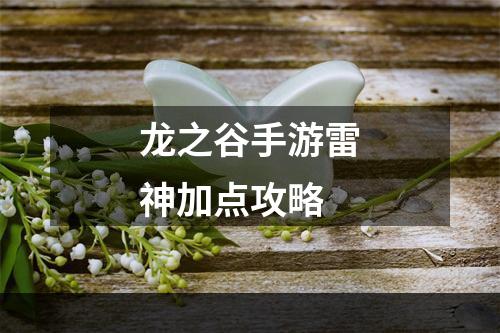 龙之谷手游雷神加点攻略