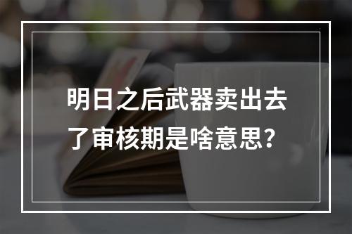 明日之后武器卖出去了审核期是啥意思？