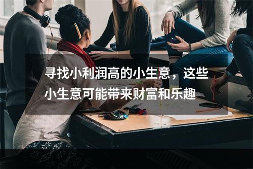 寻找小利润高的小生意，这些小生意可能带来财富和乐趣