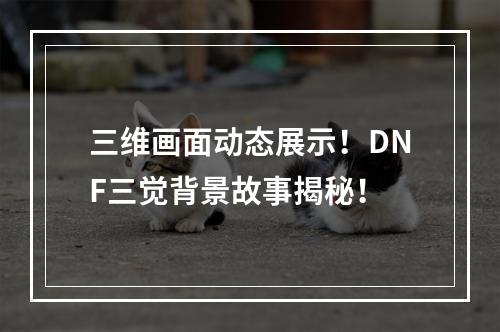 三维画面动态展示！DNF三觉背景故事揭秘！