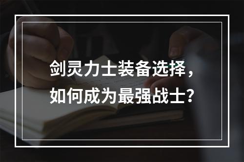 剑灵力士装备选择，如何成为最强战士？