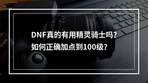 DNF真的有用精灵骑士吗？如何正确加点到100级？