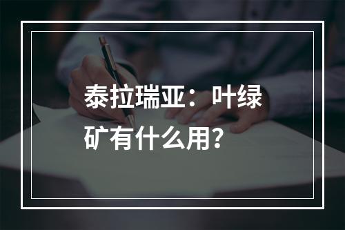 泰拉瑞亚：叶绿矿有什么用？