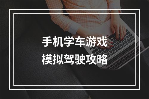 手机学车游戏模拟驾驶攻略