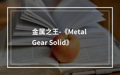 金属之王-《Metal Gear Solid》