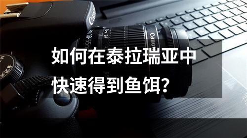 如何在泰拉瑞亚中快速得到鱼饵？