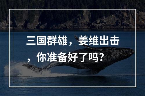 三国群雄，姜维出击，你准备好了吗？