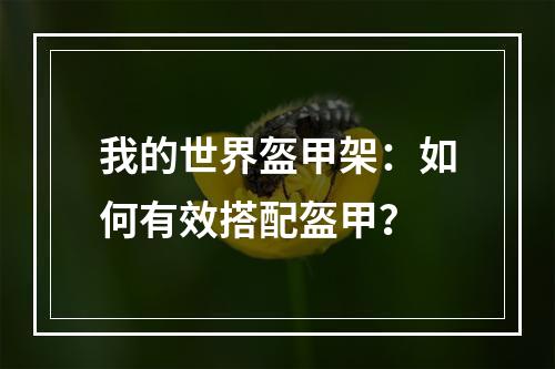 我的世界盔甲架：如何有效搭配盔甲？