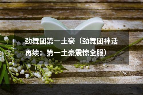 劲舞团第一土豪（劲舞团神话再续：第一土豪震惊全服）