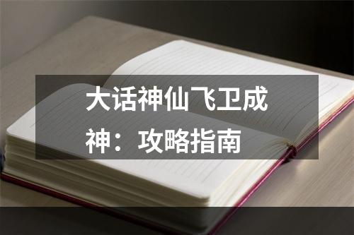 大话神仙飞卫成神：攻略指南