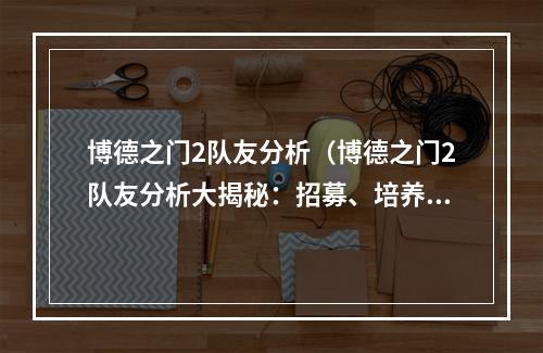 博德之门2队友分析（博德之门2队友分析大揭秘：招募、培养、搭配，让你的队伍更强大）