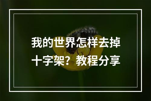 我的世界怎样去掉十字架？教程分享