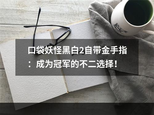 口袋妖怪黑白2自带金手指：成为冠军的不二选择！