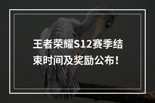 王者荣耀S12赛季结束时间及奖励公布！