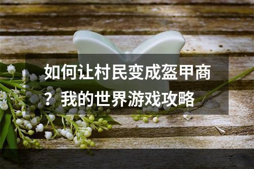 如何让村民变成盔甲商？我的世界游戏攻略