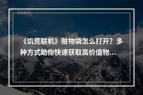 《饥荒联机》赃物袋怎么打开？多种方式助你快速获取高价值物品！