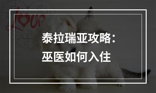 泰拉瑞亚攻略：巫医如何入住