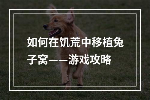 如何在饥荒中移植兔子窝——游戏攻略