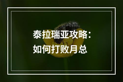 泰拉瑞亚攻略：如何打败月总