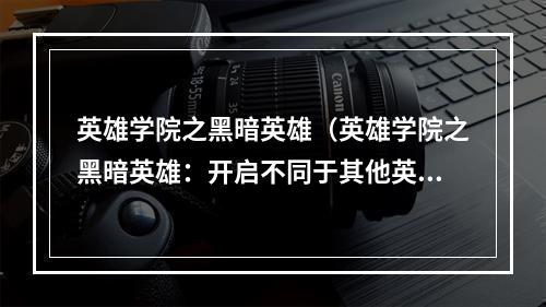 英雄学院之黑暗英雄（英雄学院之黑暗英雄：开启不同于其他英雄的奇妙冒险）