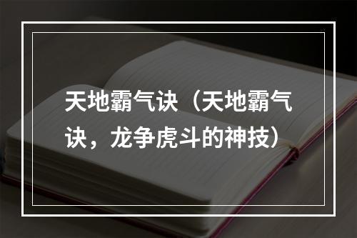 天地霸气诀（天地霸气诀，龙争虎斗的神技）