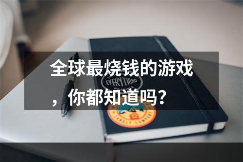 全球最烧钱的游戏，你都知道吗？