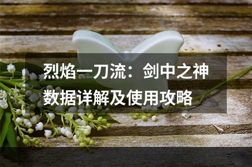 烈焰一刀流：剑中之神数据详解及使用攻略