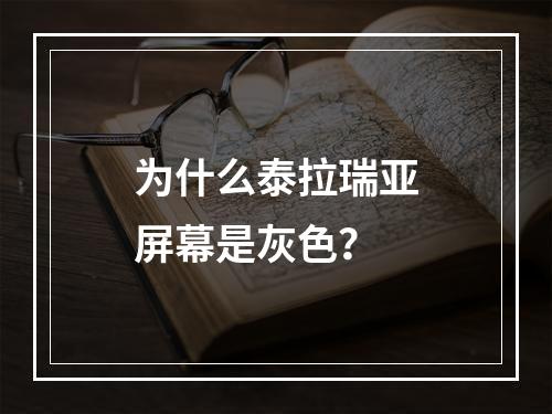 为什么泰拉瑞亚屏幕是灰色？