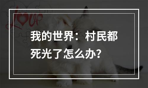 我的世界：村民都死光了怎么办？