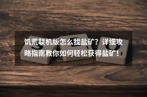 饥荒联机版怎么找盐矿？详细攻略指南教你如何轻松获得盐矿！