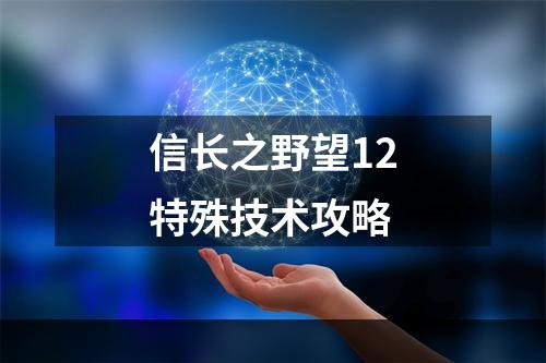 信长之野望12特殊技术攻略