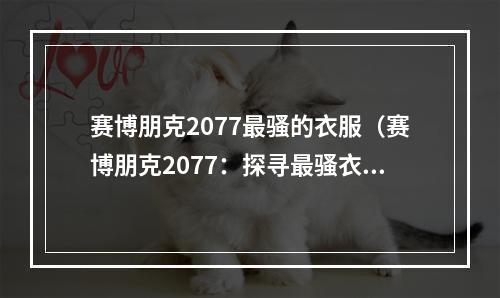 赛博朋克2077最骚的衣服（赛博朋克2077：探寻最骚衣服）