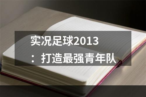 实况足球2013：打造最强青年队