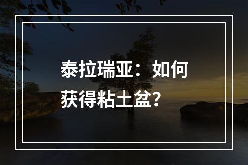 泰拉瑞亚：如何获得粘土盆？