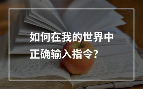 如何在我的世界中正确输入指令？