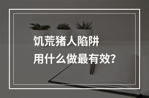 饥荒猪人陷阱  用什么做最有效？