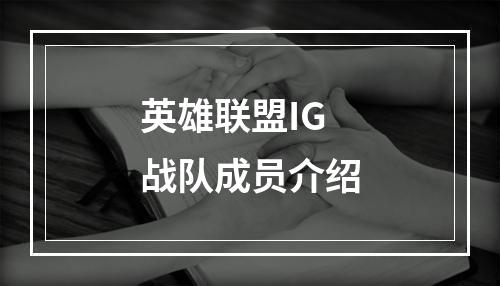 英雄联盟IG战队成员介绍