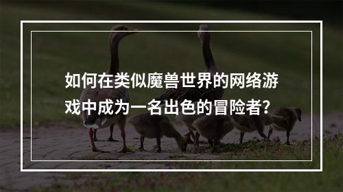 如何在类似魔兽世界的网络游戏中成为一名出色的冒险者？