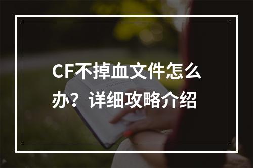 CF不掉血文件怎么办？详细攻略介绍