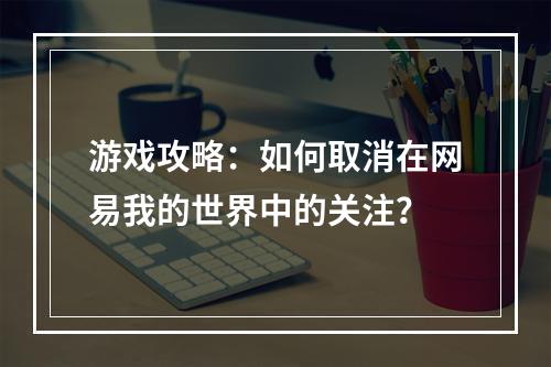 游戏攻略：如何取消在网易我的世界中的关注？