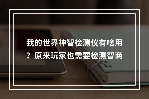 我的世界神智检测仪有啥用？原来玩家也需要检测智商