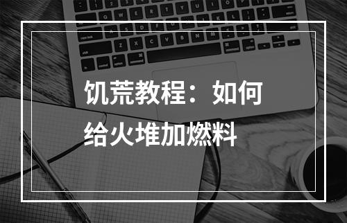 饥荒教程：如何给火堆加燃料