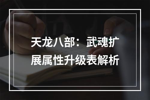 天龙八部：武魂扩展属性升级表解析