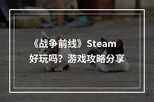 《战争前线》Steam好玩吗？游戏攻略分享