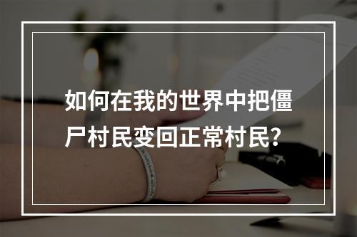 如何在我的世界中把僵尸村民变回正常村民？