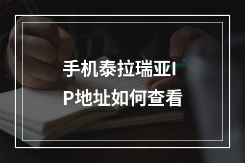 手机泰拉瑞亚IP地址如何查看