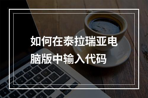 如何在泰拉瑞亚电脑版中输入代码