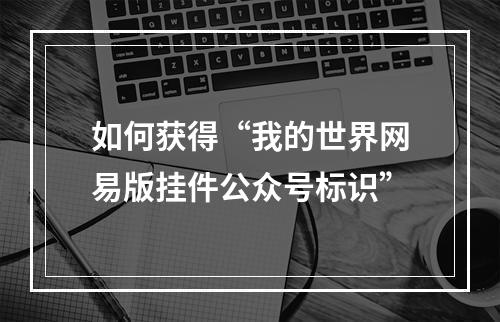 如何获得“我的世界网易版挂件公众号标识”