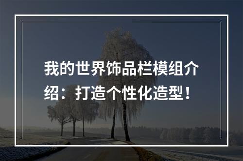 我的世界饰品栏模组介绍：打造个性化造型！