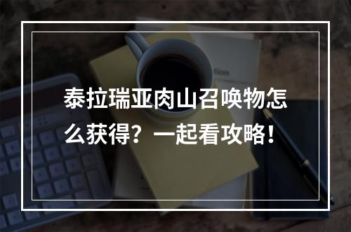 泰拉瑞亚肉山召唤物怎么获得？一起看攻略！